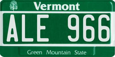 VT license plate ALE966