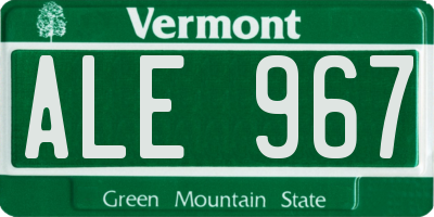 VT license plate ALE967
