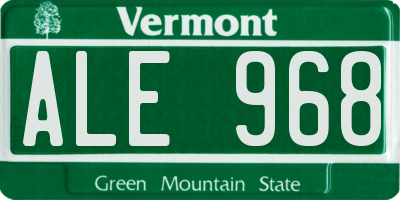 VT license plate ALE968