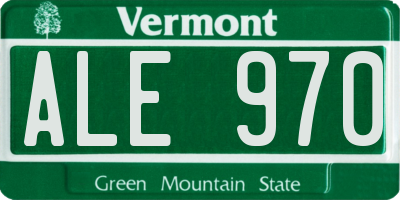 VT license plate ALE970