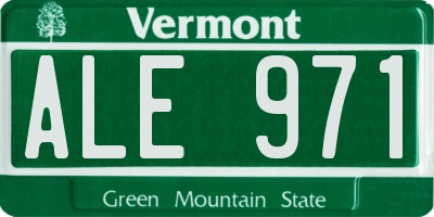 VT license plate ALE971