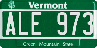 VT license plate ALE973