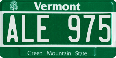 VT license plate ALE975