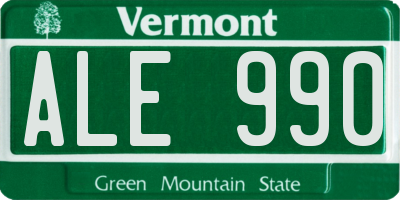VT license plate ALE990