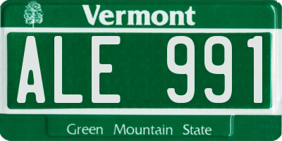 VT license plate ALE991