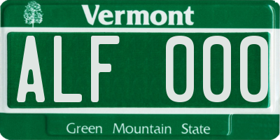 VT license plate ALF000