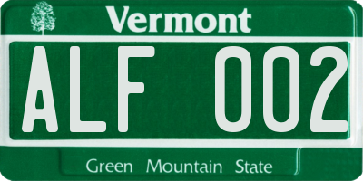 VT license plate ALF002