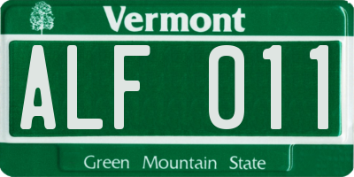 VT license plate ALF011