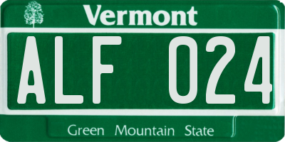 VT license plate ALF024