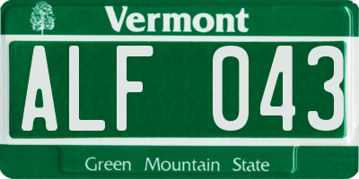 VT license plate ALF043