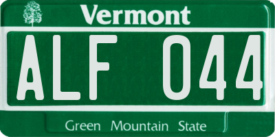 VT license plate ALF044