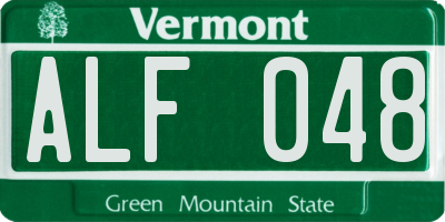 VT license plate ALF048