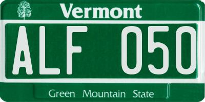 VT license plate ALF050