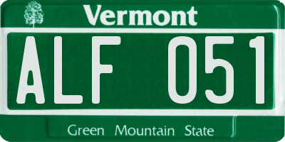 VT license plate ALF051