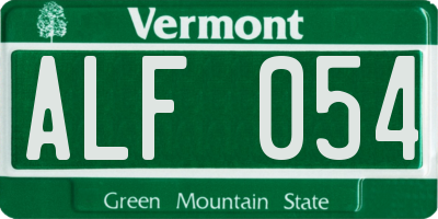 VT license plate ALF054