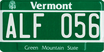 VT license plate ALF056