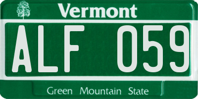 VT license plate ALF059
