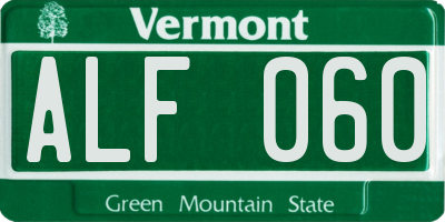 VT license plate ALF060