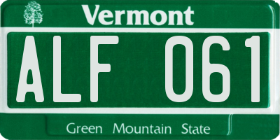 VT license plate ALF061