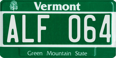VT license plate ALF064