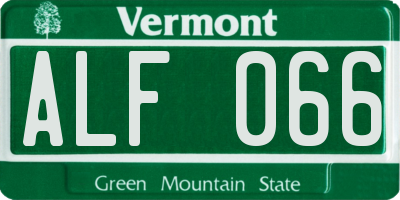 VT license plate ALF066