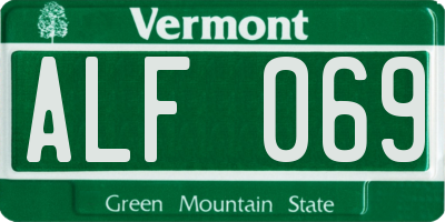 VT license plate ALF069