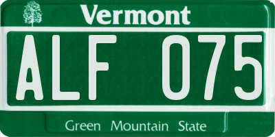 VT license plate ALF075