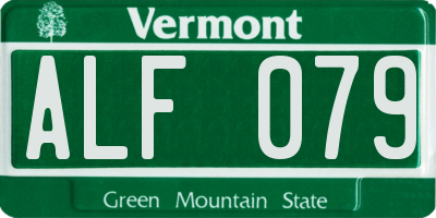 VT license plate ALF079
