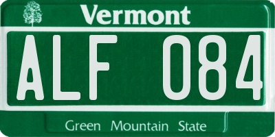 VT license plate ALF084