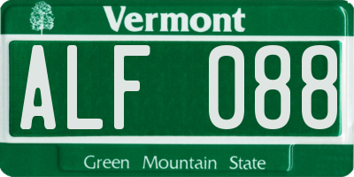 VT license plate ALF088
