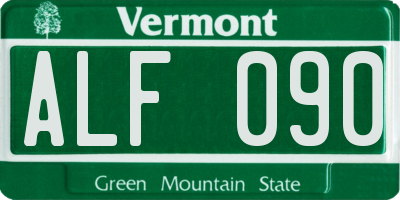 VT license plate ALF090