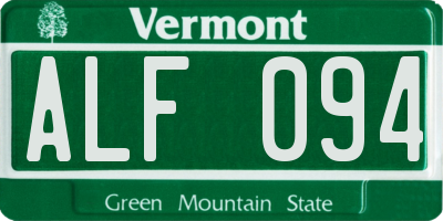 VT license plate ALF094