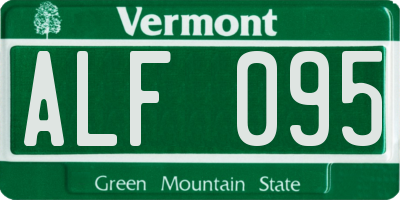 VT license plate ALF095