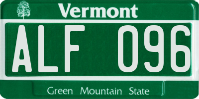 VT license plate ALF096