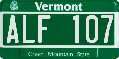 VT license plate ALF107