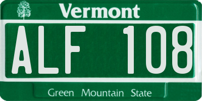 VT license plate ALF108