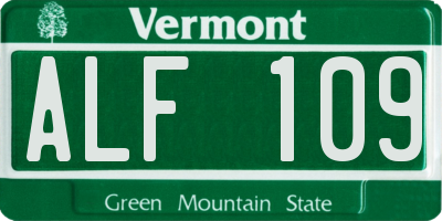 VT license plate ALF109