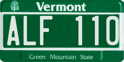 VT license plate ALF110