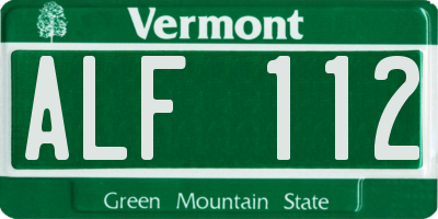 VT license plate ALF112