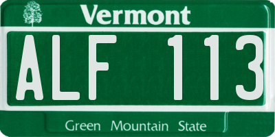 VT license plate ALF113