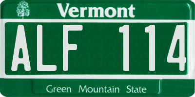 VT license plate ALF114