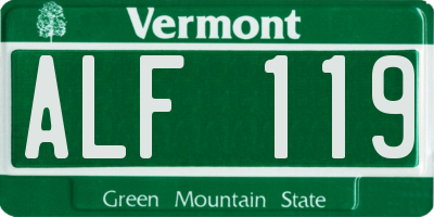 VT license plate ALF119