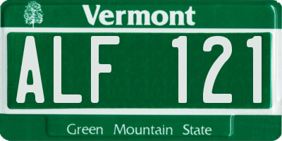 VT license plate ALF121