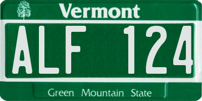 VT license plate ALF124
