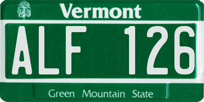 VT license plate ALF126