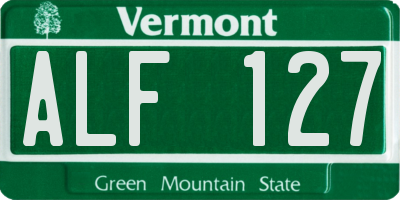 VT license plate ALF127