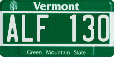 VT license plate ALF130