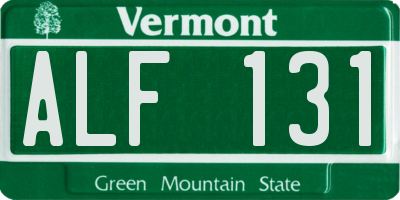 VT license plate ALF131