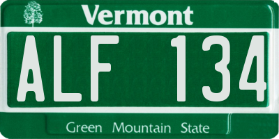 VT license plate ALF134