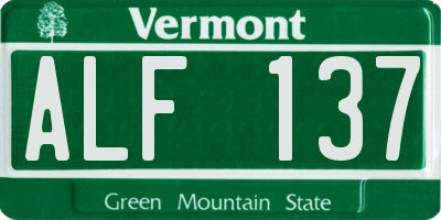 VT license plate ALF137